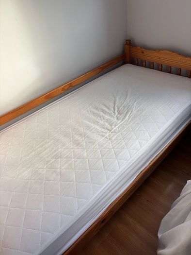Single bed and mattress