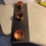 Set Of 3 Copper Tealight Holders attached to Slate Tray - Tealight Candle Holders - Home Decor and Gifts - Includes 3 Tealights Image 4