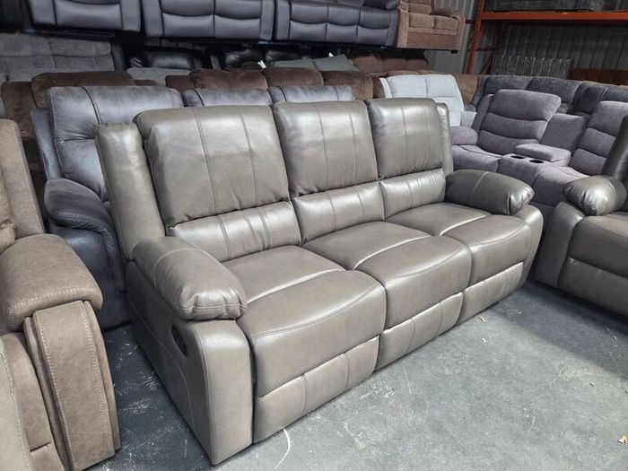 New 3+2+1 Grey Or Black Leather Recliner Sofa Sets