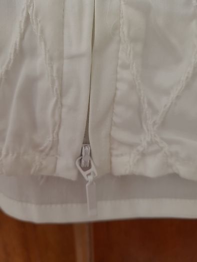 Ladies White Shirt Zipped Front