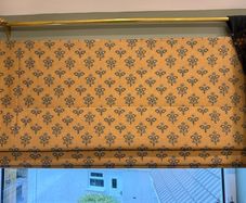 Roman Blind by blinds direct iLiv kochi turmeric fabric 161cm wide x 119cm drop