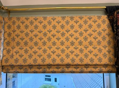 Roman Blind by blinds direct iLiv kochi turmeric fabric 161cm wide x 119cm drop