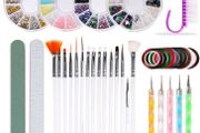 10 sets Manicure bevel diamond-mounted Brush Pen Nail Art decoration wire aluminoum Painting Drawing Phototherapy accessory