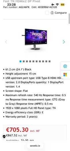 540hz 1080p monitor