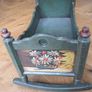 Vintage/Antique Wood Rocking Doll Cradle Image 6