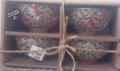 New Hand-Painted Ceramic Bowl Gift Set