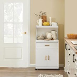 Kitchen Cabinet portable trolley white on wheels  Kitchen Storage Cabinet,