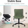 Office Chair Adjustable, Ergonomic Desk Chair Armless PU Leather Swivel Chairs with Wheels for Home Office Computer, Modern, Olive Green Image 6