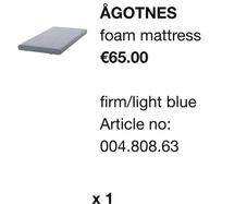Ikea single mattress