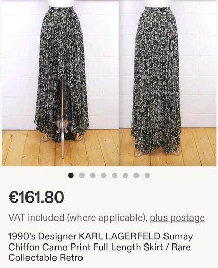 Karl Lagerfeld Camo Pleated Skirt Sz 38 (fit 10-12uk) - Bnwot - Rrp 495