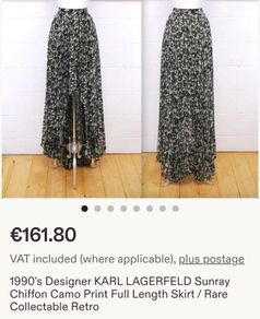Karl Lagerfeld Camo Pleated Skirt Sz 38 (fit 10-12uk) - Bnwot - Rrp 495