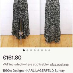 Karl Lagerfeld Camo Pleated Skirt Sz 38 (fit 10-12uk) - Bnwot - Rrp 495