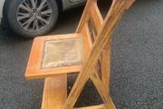 1900s art deco oak prayer chair