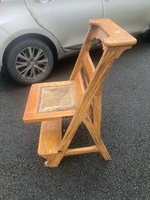 1900s art deco oak prayer chair