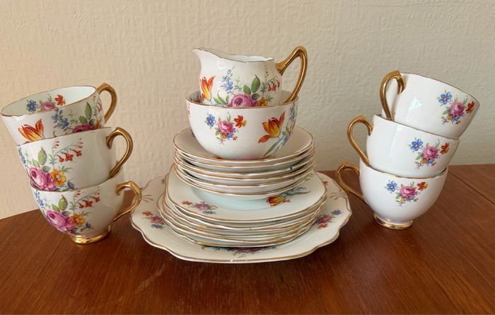 Antique/Vintage 1960's Hammersley 6 Piece Fine Bone China Afternoon Tea Set