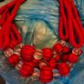 Brand New Paris Red Cable Ball & Bead Curtain Tie Backs Image 5