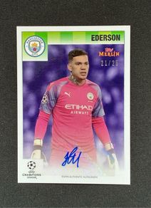Ederson Auto /25 2020-21 Topps Merlin Heritage 95 Autograph Man City 21/25