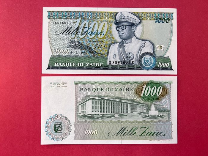 Zaire  1000  Zaires  1985  Pick  31a  ( Uncirculated )