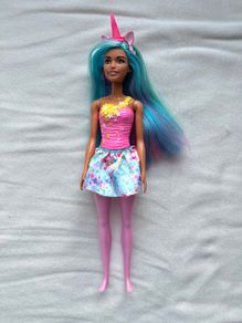 Barbie Dreamtopia Unicorn Doll With Blue & Pink Hair Used Please look at the pictures