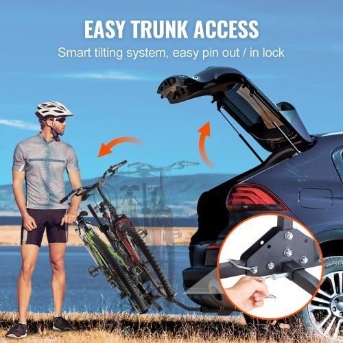 Bike Rack, 2-Bike Platform Style, 80 LBS Max Capacity Bike Rack Hitch for 1.25-/2-inch Receiver, Titling and Folding Bike Carrier with Tires up to 2.4" Wide, for Car, SUV, Truck, RV
