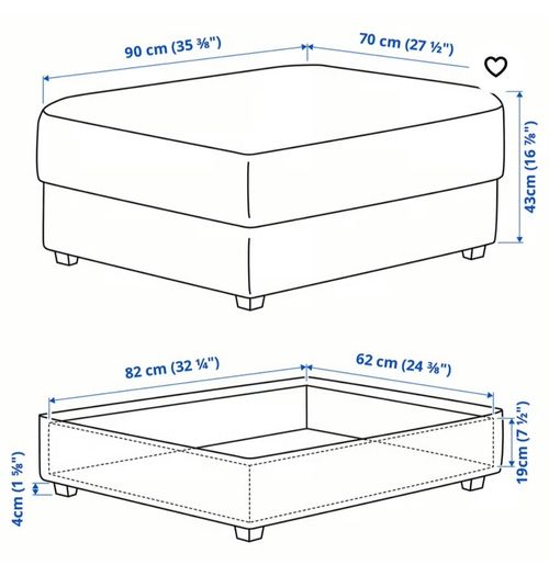 Ottoman (with storage space)