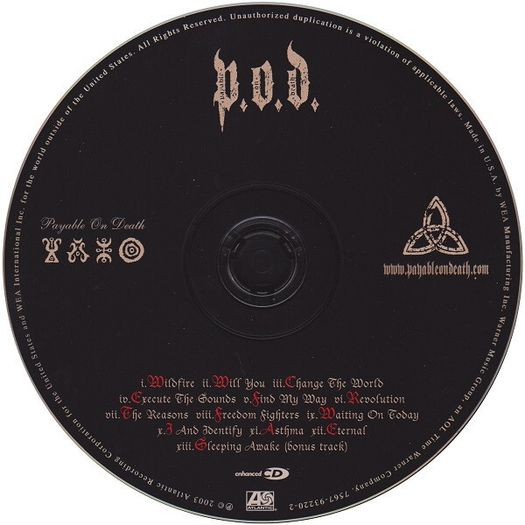 P.O.D. "Payable On Death" CD, Enhanced, Album Promo