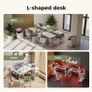 Small L Shaped Desk with Power Outlets,140x70 cm Image 8