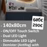 LED Bathroom Mirror 140x80cm Antifog Dual LED Fog Free Demister Touch Switch Backlit Vanity Makeup Cosmetic Mirror Dimmable Light Image 2