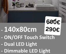 LED Bathroom Mirror 140x80cm Antifog Backlit