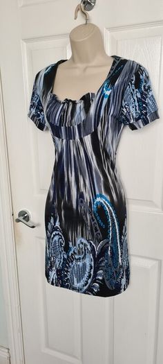 Blue and Black Shift Dress from Culture size 10