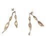 Vintage 925 Sterling Silver Twisted Leaf Stud Earrings Image 4