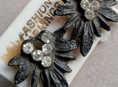 Genuine Vintage French Diamante Earrings