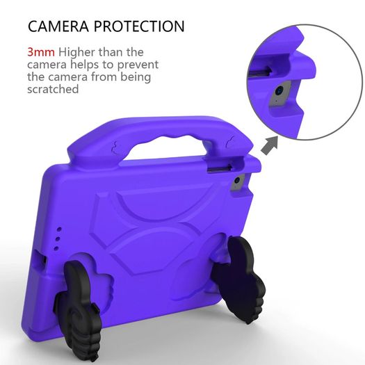 For Apple iPad Mini 4 / 5 Kids Friendly Case Shockproof Cover With Thumbs Up - Purple