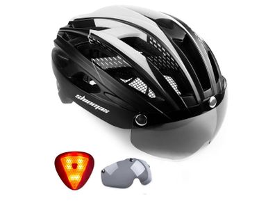 Shinmax Bike Helmet, Large (58-62cm) CPSC/CPC Bike Helmet for Adult Men Women with Magnetic Goggles&Led Back Light Cycling Helmet Adjustable