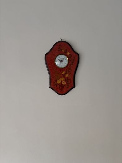 Vintage Made in Italy Wall Clock - Valentina Sorrento Ware - Swiss Quartz - Floral Marquetry
