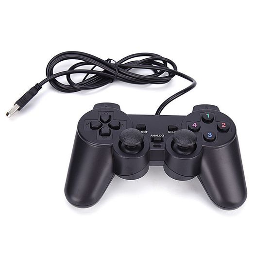 Black USB PC Computer Wired Gamepad Game Controller Joystick Rocker LR