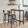 Vintage  Bar Stools Set of 2 with Backrest Steel Frame Image 2