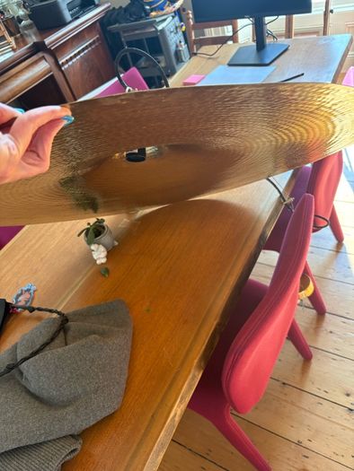 Stunning beaten brass disc lamp (Vintage Habitat) Make an offer.
