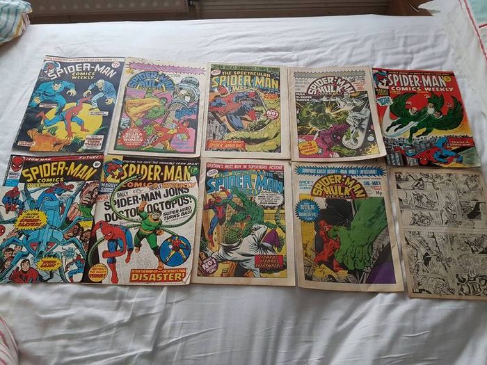 Marvel spiderman and hulk comics dates from 1974 to 1980