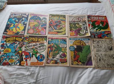 Marvel spiderman and hulk comics dates from 1974 to 1980