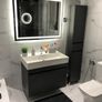 LED Bathroom Mirrors Bluetooth Speakers Demister Antifog Clock Weather Station Dual LED Sensor Touch Image 6
