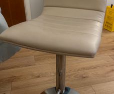 Pair of Cream/Beige Adjustable Bar Stools