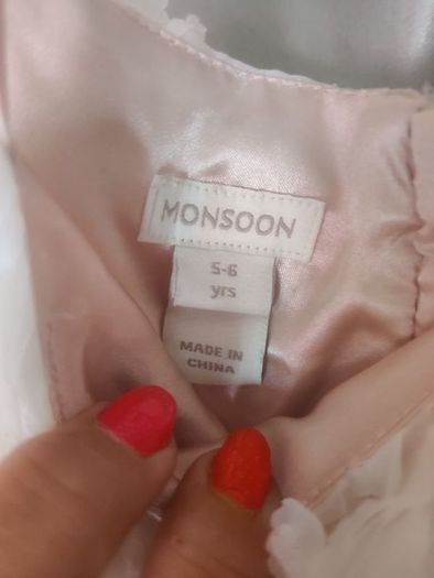 Monsoon stunning floral light pink little girl's dress age 5-6 Postage included