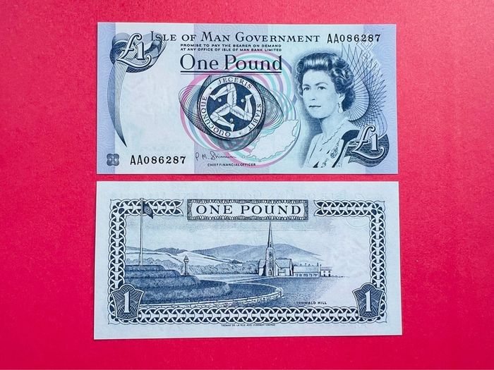 Isle  Of  Man. 1 Pound  2009.aa Prefix   Pick  40c ) UNC