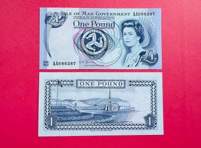 Isle  Of  Man. 1 Pound  2009.aa Prefix   Pick  40c ) UNC
