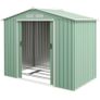 7 x 4ft Metal Garden Shed, Outdoor Storage Tool House with Ventilation Slots, Foundation Kit and Lockable Double Doors, Light Green Image 10