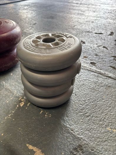 York and Pro Power weight plates.