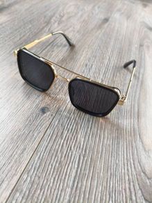 Black & Gold Frame Sunglasses with Case