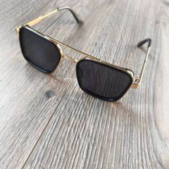 Black & Gold Frame Sunglasses with Case