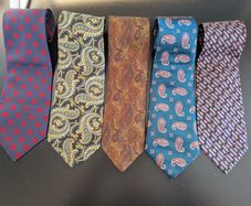 5 Designer Silk Ties, Christian Dior, Michelsons & Zazzi Bundle